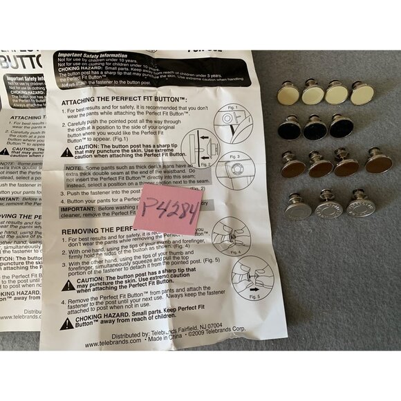 Perfect Fit Button Set of 14 Adjustable Waist Extenders In Assorted Colors - Picture 7 of 7